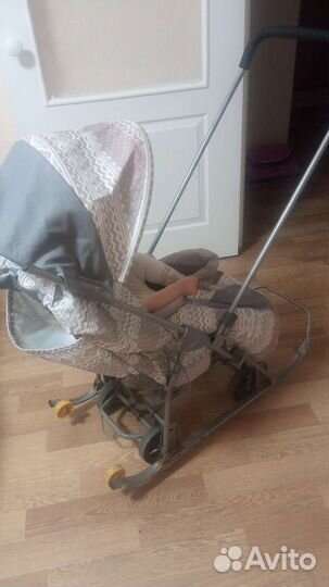 Коляска- санки на больших колесах