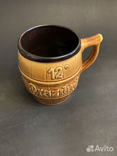 Пивная керамическая кружка Prazdroj антикварная