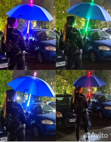 Зонт светящийся светодиодный Меч Джедая +фонарик