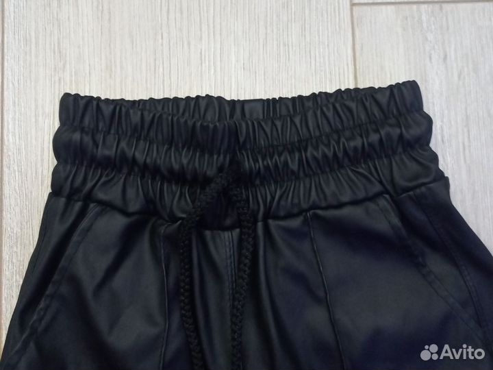 Кожаные брюки клеш детские