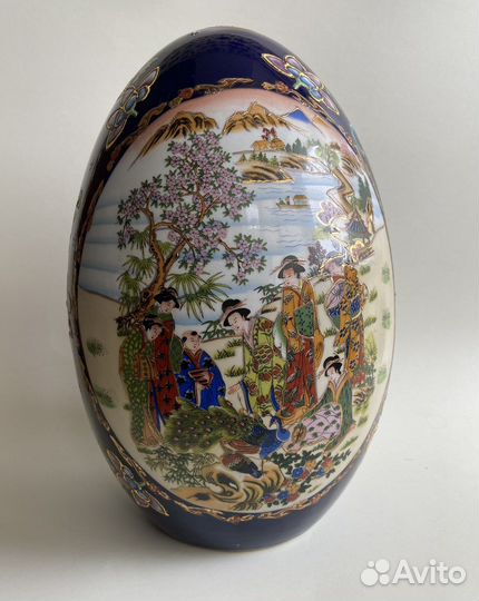 Яйцо огромное мориаж Китай 50-х, гусиное клуазоне