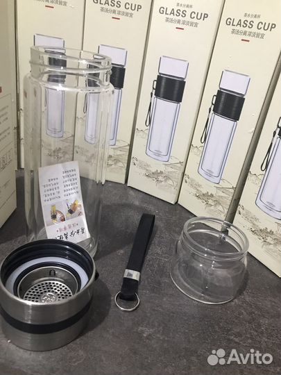 Бутылка для чая стеклянная