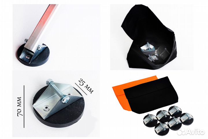 Раскладушка 200/75+матрац+опоры+подушка+орг,черная