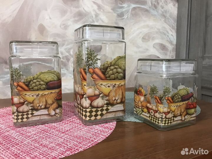 Банки для сыпучих продуктов стекло