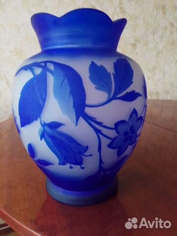 Ваза синее стекло СССР