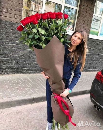 Розы высокие Доставка цветов