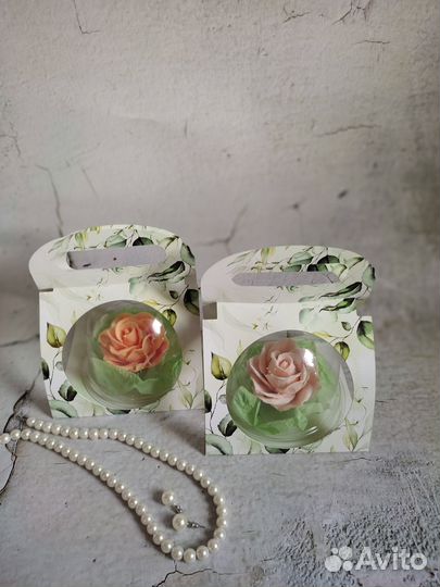 Подарочное мыло Цветок в куполе в ассортименте