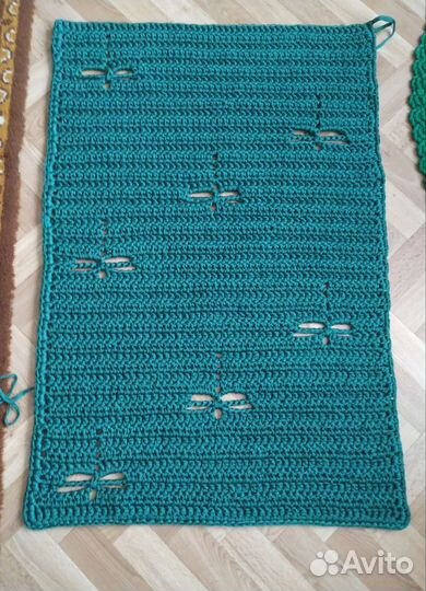 Ковер со стрекозами ручная работа полиэфирный шнур