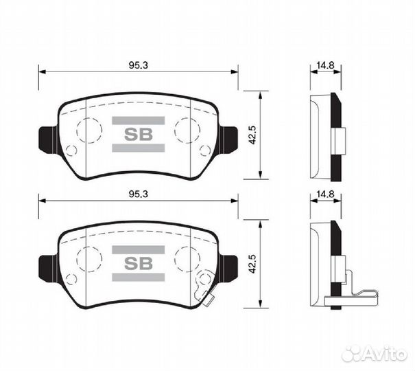 Колодки тормозные задние Sangsin SP1536