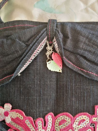 Джинсовый сарафан+свитшот+сумочка