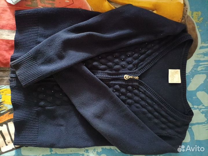 Кофты школьные для девочкитёмно-синие на замке