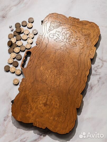 Нарды резные с ручкой 50см новые