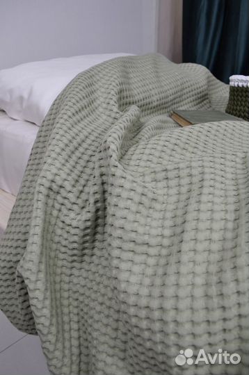 Вафельная ткань (Турция), белый/оливка/терракот