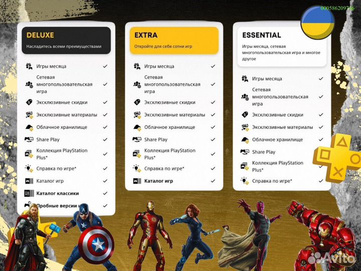 Подписка ps plus delux + ea play Украина (Арт.91371)