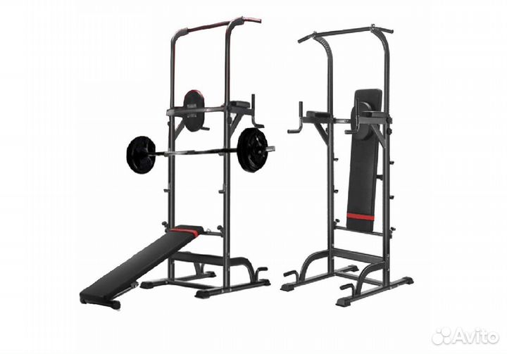 Турник - брусья со скамьей DFC power tower G005