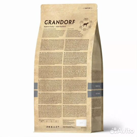 Корм для кошек Grandorf кролик, 8 кг