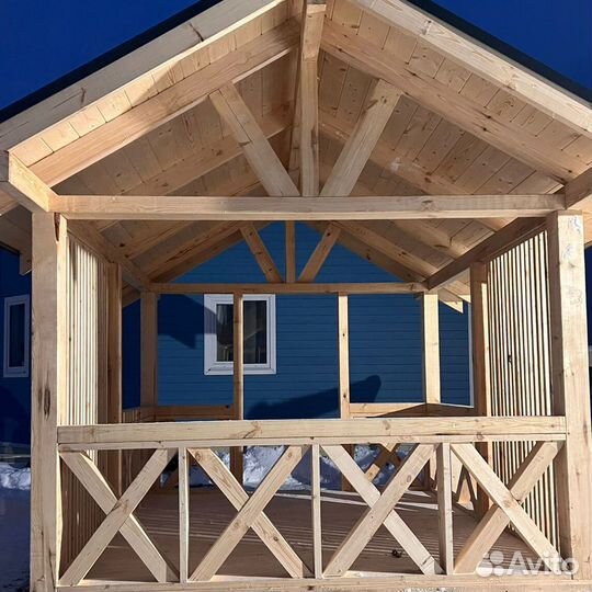 Беседка. Натуральное дерево. Доставка