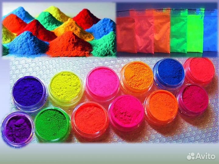 Неоновая втирка флуоресцентные пигменты для ногтей