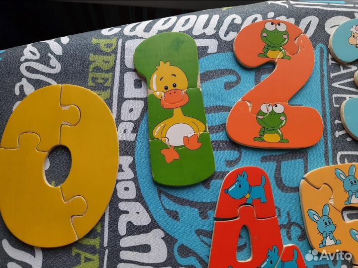 Деревянный пазл, цифры