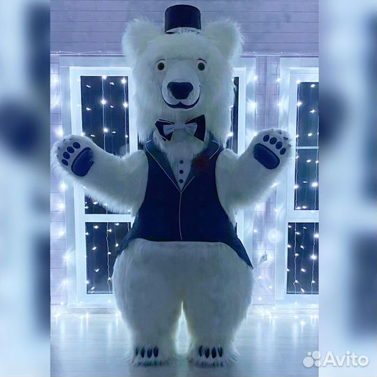 Белый мишка, Аниматор, Мишка на праздник