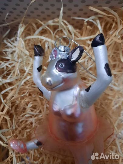 Елочная игрушка Корова балерина