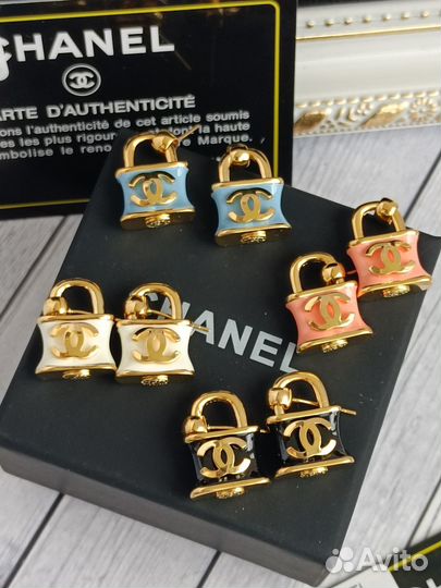Серьги Chanel Премиум замочек