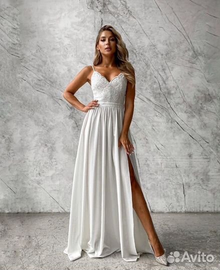 Вечернее свадебное 40-42 б/у