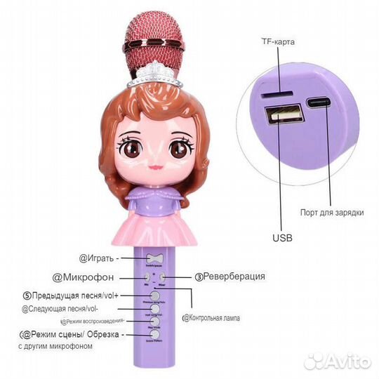Детский микрофон колонка с изменением голоса