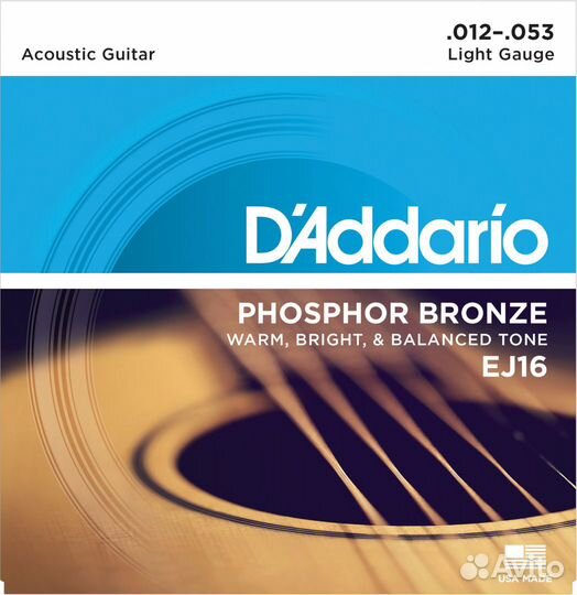 D'Addario EJ16 струны для акк. гитары фосф/бронза