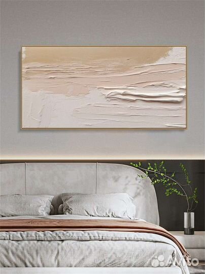 Текстурная картина маслом в нежных тонах