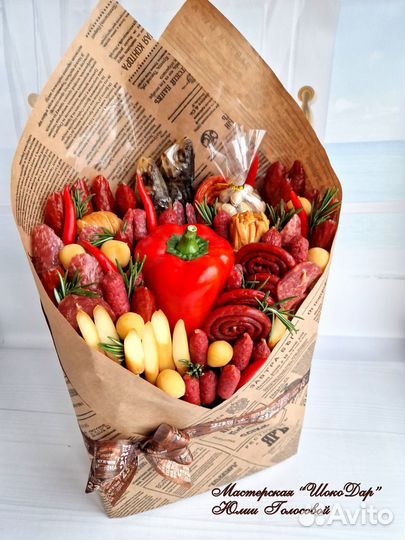 Мужской колбасный букет