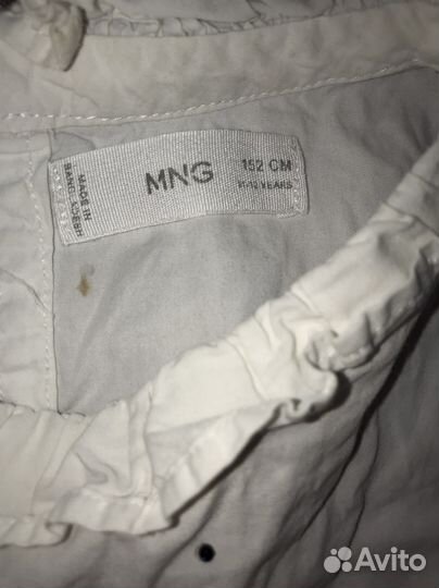 Рубашка белая mango для девочек