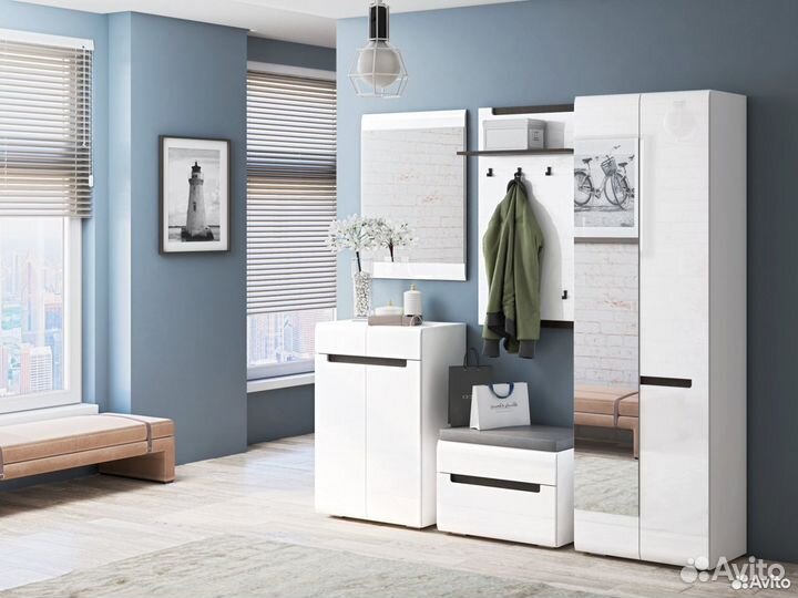 Прихожая Панель вешалки Белый Стокгольм