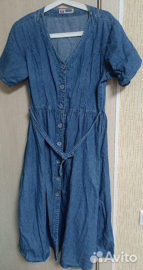 Платье джинсовые длинное L