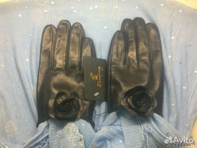 Перчатки. Кожа. Укороченная модель. Размер 8