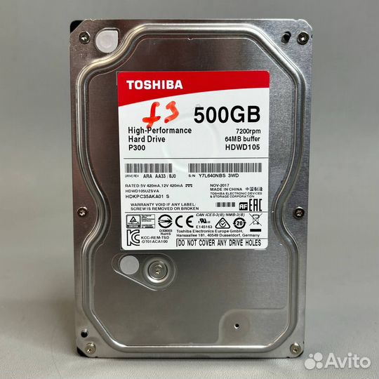 Жесткий диск Toshiba 500 гб hdwd105uzsva