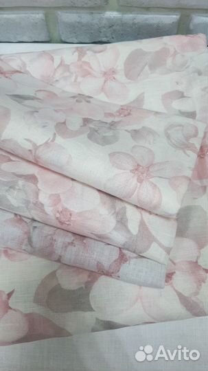 Ткань льняная.260см.Белорусский лен.Яблоневый цвет