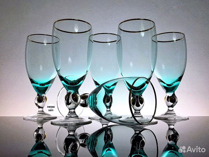 Фужеры бокалы Zlata Zuzana, Чехословакия, 60-е гг