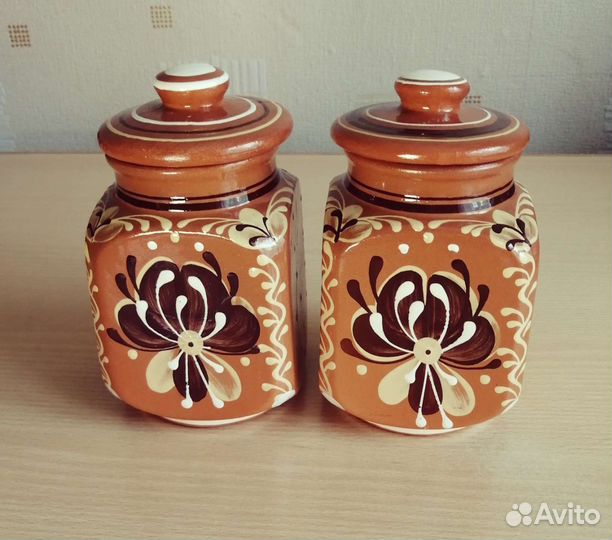 Банки для хранения керамика СССР новые 2 шт
