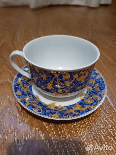 Чашка с блюдцем фарфор новый