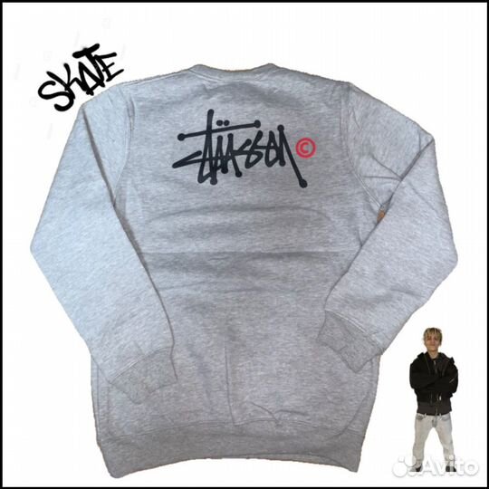 Винтажный свитшот stussy dc shoes sk8 archive
