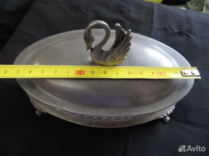 Винтажная шкатулка из олова с маркировкой