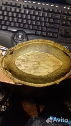 Большой поднос блюдо виноград-винтаж пластик СССР