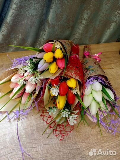 Букеты тюльпанов из мыла