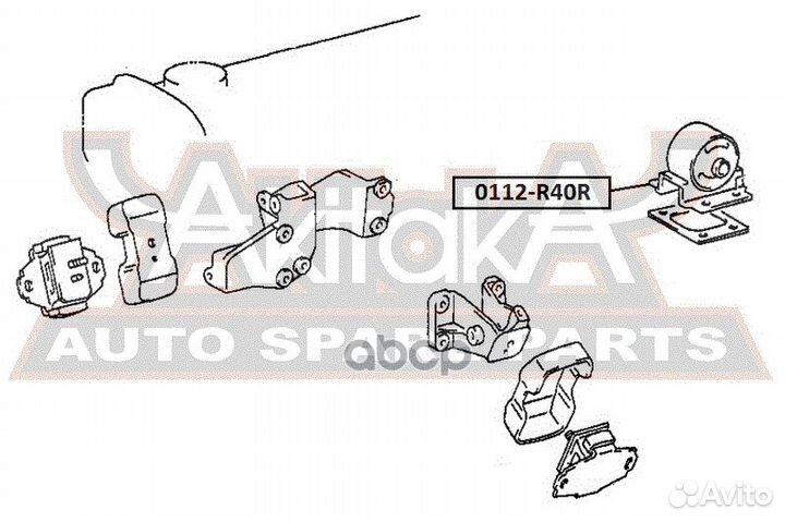 Подушка двигателя зад прав/лев 0112R40R asva