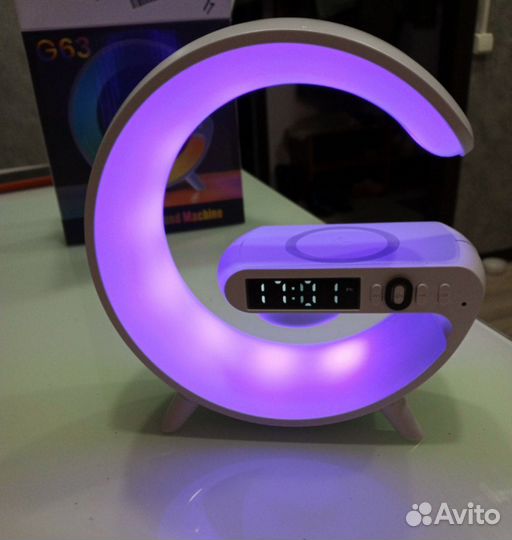 Блютуз колонка ночник беспроводная зарядка