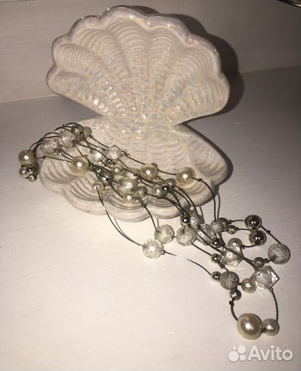 Бусы жемчуг многоярусный