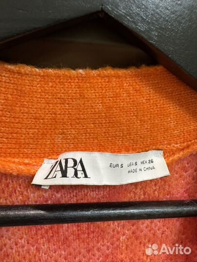 Кардиган zara женский s (m) оранжевый