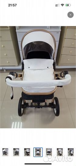 Коляска трансформер 3 в 1 belecco x6 белая