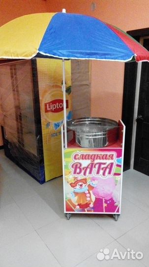 Аппарат для сладкой ваты + Тумба + Палочки